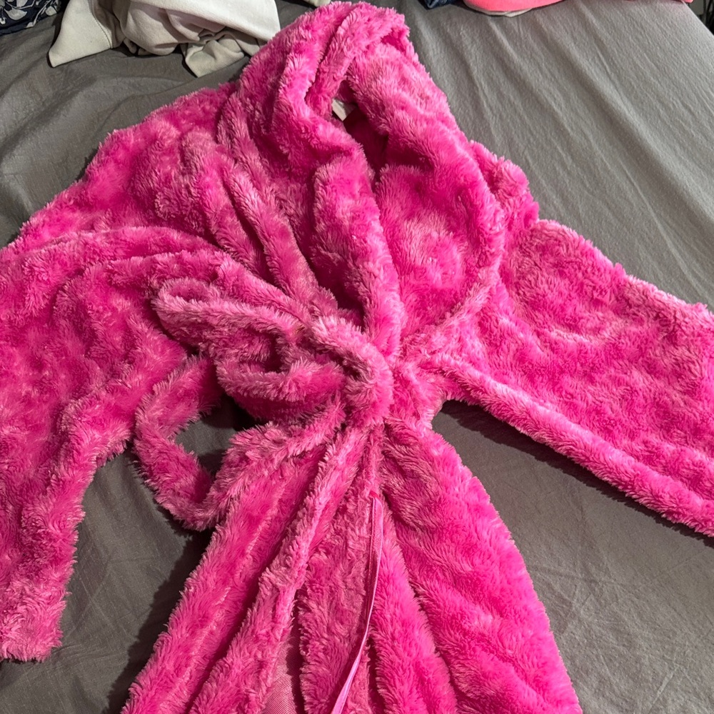 Plush Hot Pink Bath Robe for Women